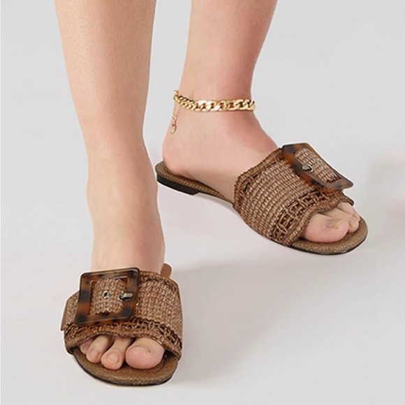 Brown Woven Slide Sandals - Picture 5 of 7